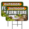 Outdoor Furniture - Patio Grill 2 Pack Double-Sided Yard Signs 16" x 24" with Metal Stakes (Made in Texas)