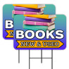Books - New & Used 2 Pack Double-Sided Yard Signs 16" x 24" with Metal Stakes (Made in Texas)