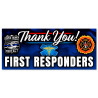 Thank You First Responders - Fire Police Car Decals 2 Pack Removable Bumper Stickers (9x4 inches)