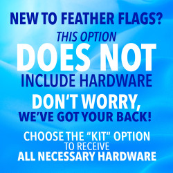 FRESH PRODUCE (Yellow) Windless Feather Flag Bundle (Complete Kit) OR Optional Replacement Flag Only