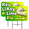 Key Lime Pie 2 Pack Double-Sided Yard Signs 16" x 24" with Metal Stakes (Made in Texas)