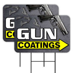 Gun Coatings - Ammo 2 Pack Double-Sided Yard Signs 16" x 24" with Metal Stakes (Made in Texas)