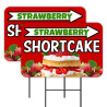 Strawberry Shortcake 2 Pack Double-Sided Yard Signs 16" x 24" with Metal Stakes (Made in Texas)