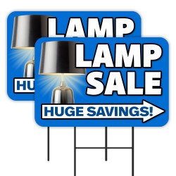 Lamp Sale - Furniture Mattress 2 Pack Double-Sided Yard Signs 16" x 24" with Metal Stakes (Made in Texas)
