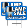 Lamp Sale - Furniture Mattress 2 Pack Double-Sided Yard Signs 16" x 24" with Metal Stakes (Made in Texas)