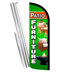 Patio Furniture Premium Windless Feather Flag Bundle (Complete Kit) OR Optional Replacement Flag Only