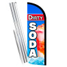 Dirty Soda Premium Windless Feather Flag Bundle (Complete Kit) OR Optional Replacement Flag Only
