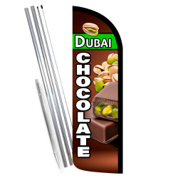 Dubai Chocolate - Candy Premium Windless Feather Flag Bundle (Complete Kit) OR Optional Replacement Flag Only