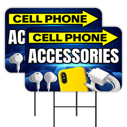 Cell Phone Accessories - Cases Chargers 2 Pack Double-Sided Yard Signs 16" x 24" with Metal Stakes (Made in Texas)