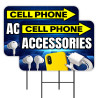 Cell Phone Accessories - Cases Chargers 2 Pack Double-Sided Yard Signs 16" x 24" with Metal Stakes (Made in Texas)