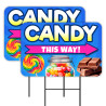 Candy - Chocolate Sweets 2 Pack Double-Sided Yard Signs 16" x 24" with Metal Stakes (Made in Texas)