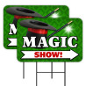 Magic Show 2 Pack Double-Sided Yard Signs 16" x 24" with Metal Stakes (Made in Texas)