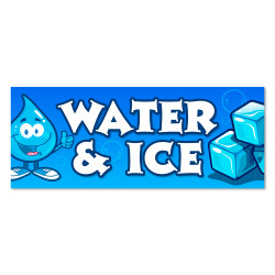 Water & ICE Vinyl Banner with Optional Sizes (Made in the USA)