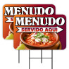 Menudo - Mexican Food 2 Pack Double-Sided Yard Signs 16" x 24" with Metal Stakes (Made in Texas)