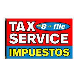 Tax Service - Impuestos E-File Premium 3x5 Flag OR Optional Flag with Mounting Kit