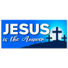 Jesus Is The Answer Car Decals 2 Pack Removable Bumper Stickers (9x4 inches)