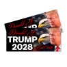 Trump 2028 - 45 47 48 Car Decals 2 Pack Removable Bumper Stickers (9x4 inches)