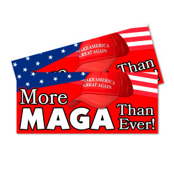 More MAGA Than Ever - Trump Great Again Car Decals 2 Pack Removable Bumper Stickers (9x4 inches)