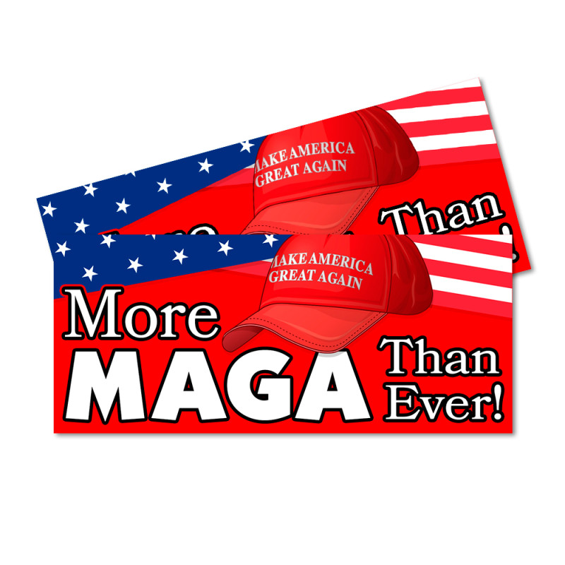 More MAGA Than Ever - Trump Great Again Car Decals 2 Pack Removable Bumper Stickers (9x4 inches)