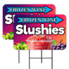 Frozen Wine Slushies - Cocktails Drinks 2 Pack Double-Sided Yard Signs 16" x 24" with Metal Stakes (Made in Texas)