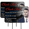 Charlie Kirk- Romans 12- Courageous in Faith 2 Pack Double-Sided Yard Signs 16" x 24" with Metal Stakes (Made in Texas)