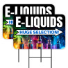 E-Liquids - Vape E-Cigs THC 2 Pack Double-Sided Yard Signs 16" x 24" with Metal Stakes (Made in Texas)