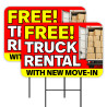 Free Truck Rental With Move-In 2 Pack Double-Sided Yard Signs 16" x 24" with Metal Stakes (Made in Texas)