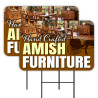 Handcrafted Amish Furniture 2 Pack Double-Sided Yard Signs 16" x 24" with Metal Stakes (Made in Texas)