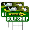 Pro Golf Shop 2 Pack Double-Sided Yard Signs 16" x 24" with Metal Stakes (Made in Texas)