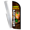 Loaded Baked Potatoes Premium Windless Feather Flag Bundle (Complete Kit) OR Optional Replacement Flag Only