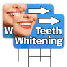 Teeth Whitening - Dentist Dental 2 Pack Double-Sided Yard Signs 16" x 24" with Metal Stakes (Made in Texas)