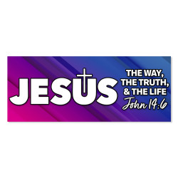 Jesus - The Way The Truth The Life Vinyl Banner with Optional Sizes (Made in the USA)