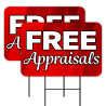 Free Appraisals 2 Pack Double-Sided Yard Signs 16" x 24" with Metal Stakes (Made in Texas)