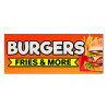 Burgers Fries & More - Hot Dogs Food Vinyl Banner with Optional Sizes (Made in the USA)
