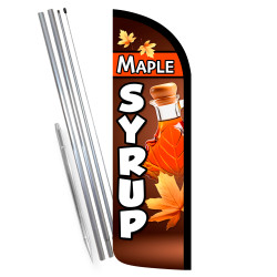 Maple Syrup Premium Windless Feather Flag Bundle (Complete Kit) OR Optional Replacement Flag Only