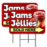 Jams & Jellies - Honey Marmalade 2 Pack Double-Sided Yard Signs 16" x 24" with Metal Stakes (Made in Texas)
