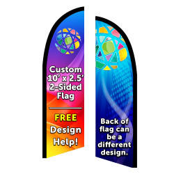Custom Double Sided Feather Flag 10 x 2.5 Feet
