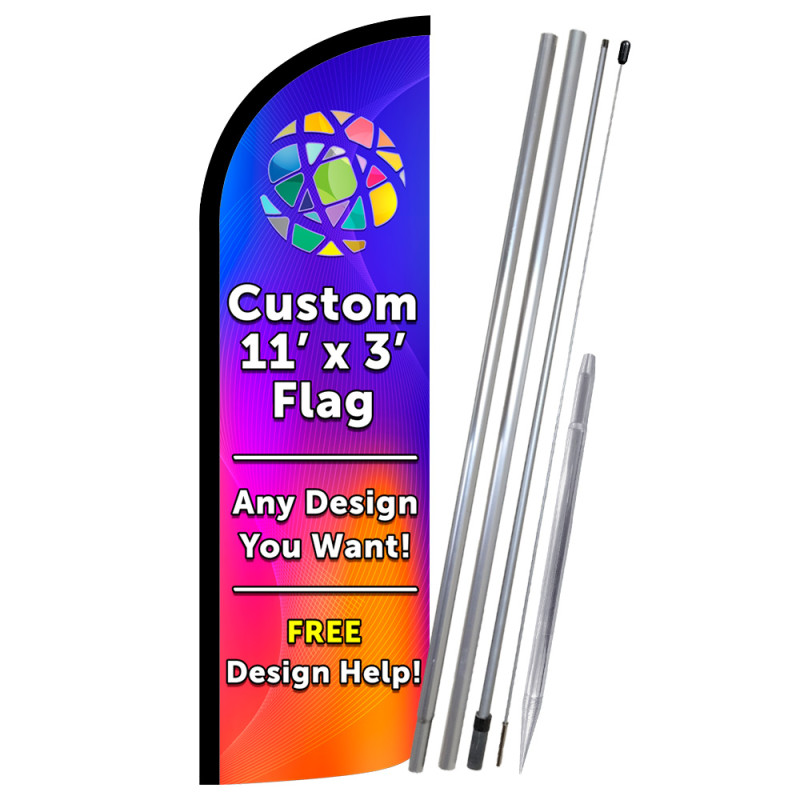 Custom Feather Flag 11.5 x 3 Feet