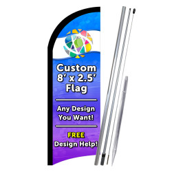 Custom Feather Flag 8 x 2.5 Feet