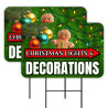 Christmas Lights & Decorations 2 Pack Double-Sided Yard Signs 16" x 24" with Metal Stakes (Made in Texas)