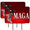 MAGA (Eagle) 2 Pack Double-Sided Yard Signs 16" x 24" with Metal Stakes (Made in Texas)