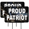 Proud Patriot 2 Pack Double-Sided Yard Signs 16" x 24" with Metal Stakes (Made in Texas)