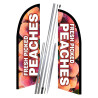 Fresh Picked Peaches 10' 2 Sided Feather Flag Bundle (Complete Kit) OR Optional Replacement Flag Only