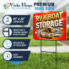 Storage RV and Boat 2 Pack Double-Sided Yard Signs 16" x 24" with Metal Stakes (Made in Texas)