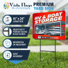 Storage RV & Boat Parking (Red) 2 Pack Double-Sided Yard Signs 16" x 24" with Metal Stakes (Made in Texas)