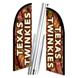 Texas Twinkies 10' 2 Sided Feather Flag Bundle (Complete Kit) OR Optional Replacement Flag Only