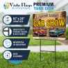 Car Show (Vintage Classic) 2 Pack Double-Sided Yard Signs 16" x 24" with Metal Stakes (Made in Texas)