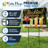 Mocktail Flights 2 Pack Double-Sided Yard Signs 16" x 24" with Metal Stakes (Made in Texas)