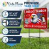 United States 250th Anniversary 2 Pack Double-Sided Yard Signs 16" x 24" with Metal Stakes (Made in Texas)