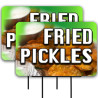 Fried Pickles 2 Pack Double-Sided Yard Signs 16" x 24" with Metal Stakes (Made in Texas)